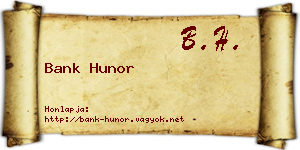 Bank Hunor névjegykártya